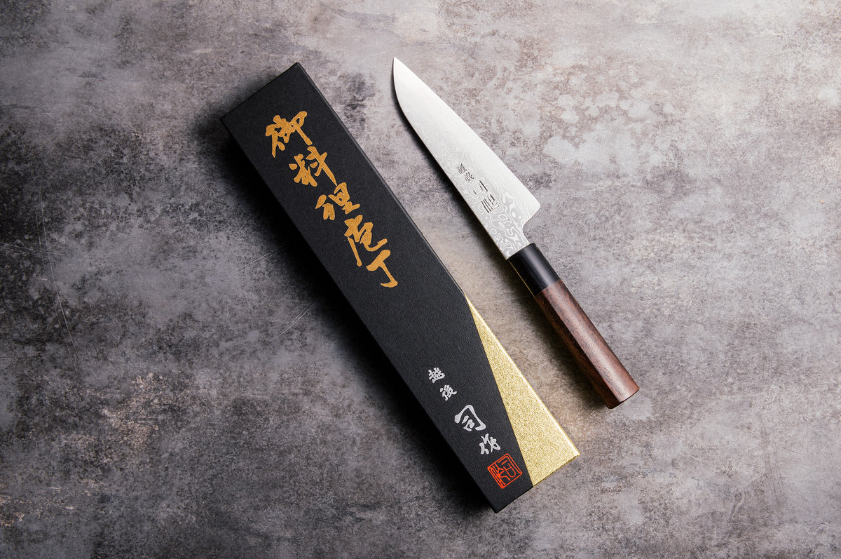 Hinoura Cutlery Studio Tsukasa Saku ATS34 Damascus Petty – Knifan