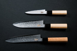 
                  
                    Load image into Gallery viewer, YASHA Japanese Zelkova SANTOKU Knife 180mm
                  
                