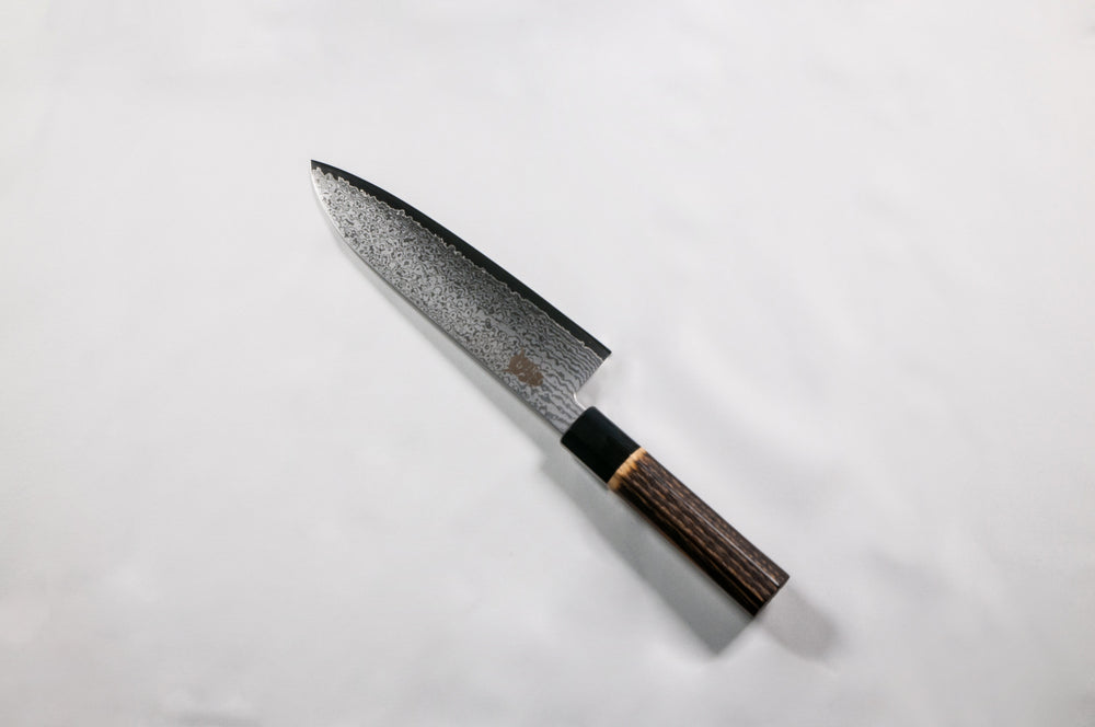 YASHA Roasted Chestnut SANTOKU Knife 180mm