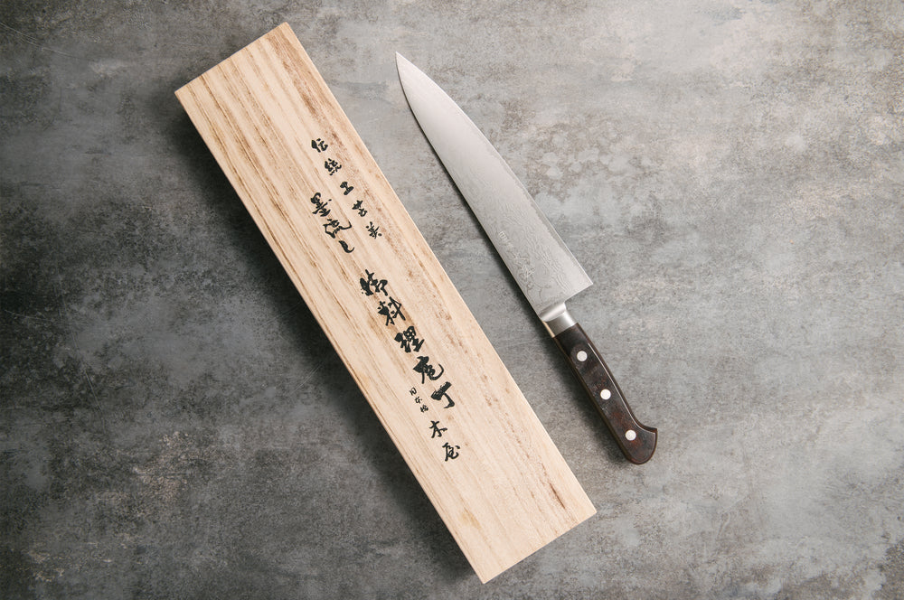 
                  
                    将图像加载到图库查看器中，Kiya Damascus Western Kitchen Gyuto Knife with 49 Layers 210mm
                  
                